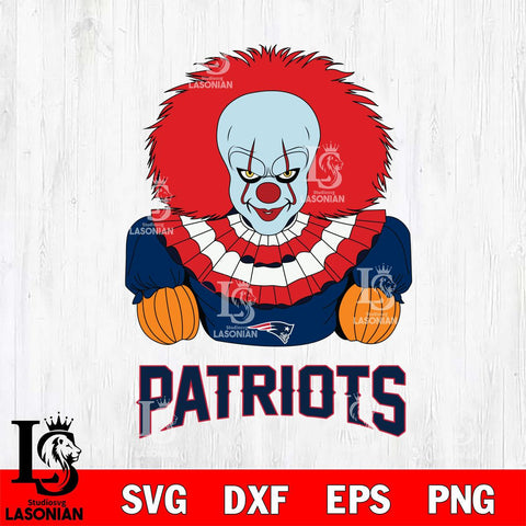 New England Patriots Pennywise Horror Sport 3 Svg Eps Dxf Png File, NFL svg, Digital Download, Instant Download