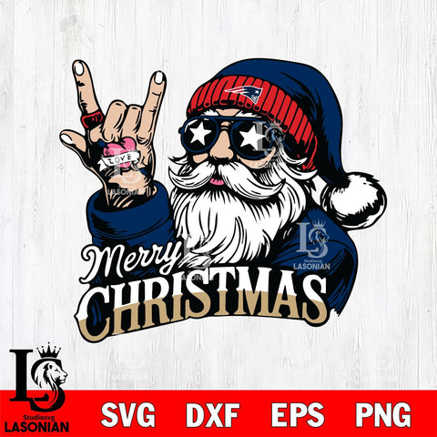 New England Patriots Rock Santa Claus Football Svg Eps Dxf Png File,NFL Svg Files,Digital Download,Sublimation,Instant Download