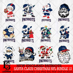 New England Patriots Satan Claus Christmas NFL Bundle 12 Svg Eps Dxf Png File,NFL Svg Files,Digital Download,Sublimation,Instant Download