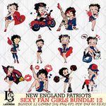 New England Patriots Sexy Fan Girls Bundle 12 Svg Eps Dxf Png File, Digital Download, Instant Download