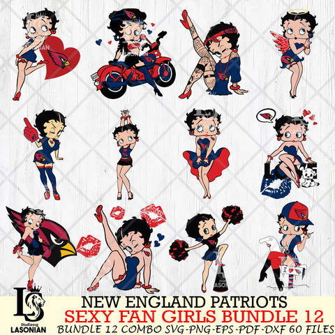 New England Patriots Sexy Fan Girls Bundle 12 Svg Eps Dxf Png File, Digital Download, Instant Download