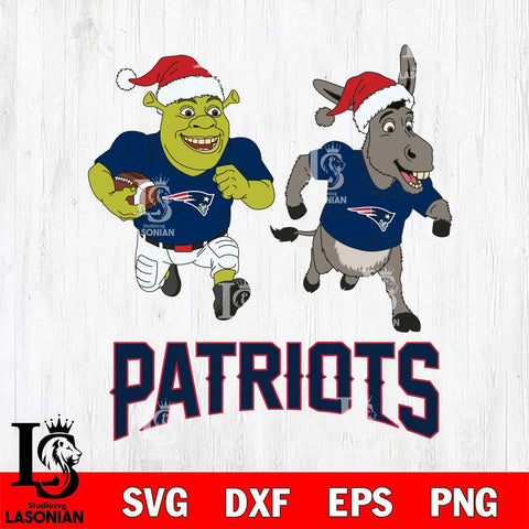 New England Patriots Shrek and Donkey Football Cricut,Christmas SVG DXF EPS PNG FILE, Digital Download,Instant Download, Silhouette