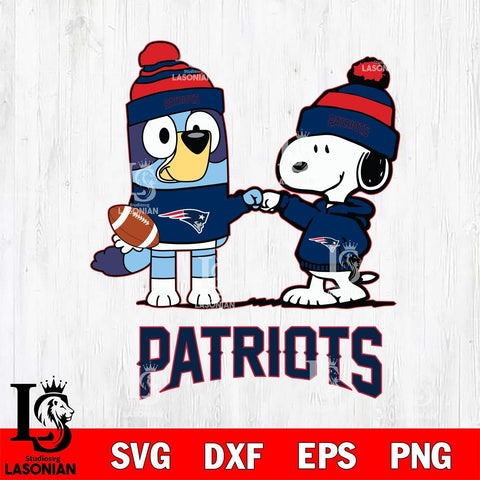 New England Patriots Snoopy & Bluey Football Svg Eps Dxf Png File,NFL Svg Files,Christmas svg ,Digital Download ,Instant Download