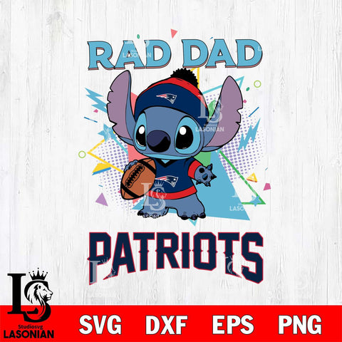 New England Patriots Stitch Rad Dad SVG DXF EPS PNG FILE, Disney Father day File Cut,Digital Download,Instant Download,Disney Svg Files
