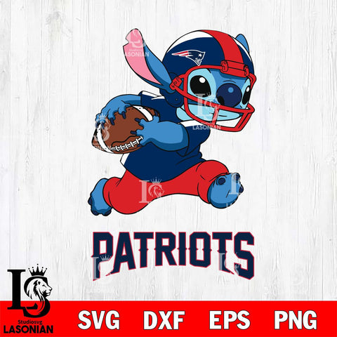 New England Patriots Stitch Run Rugby Ball SVG DXF EPS PNG FILE, Stitch File Cut,NFL Digital Download,Instant Download, Silhouette