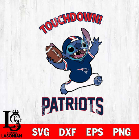 New England Patriots Stitch Touchdown SVG DXF EPS PNG FILE, NFL File Cut, Digital Download,Instant Download, Silhouette, Cricut