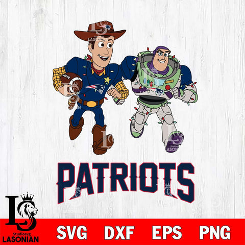 New England Patriots Woody & Buzz Lightyear Football Cricut,Christmas SVG DXF EPS PNG FILE, Digital Download,Instant Download, Silhouette