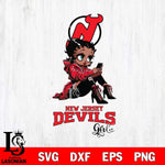 New Jersey Devils Beauty Black Fan Girl Football, Svg Eps Dxf Png File, Digital Download