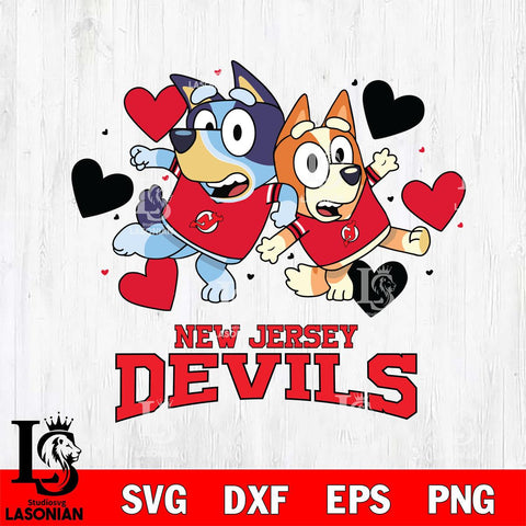New Jersey Devils Bluey & Bingo 10 Svg Eps Dxf Png File, NHL svg, Digital Download, Instant Download