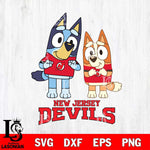 New Jersey Devils Bluey & Bingo 6 Svg Eps Dxf Png File, NHL svg, Digital Download, Instant Download