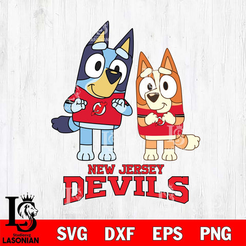 New Jersey Devils Bluey & Bingo 6 Svg Eps Dxf Png File, NHL svg, Digital Download, Instant Download