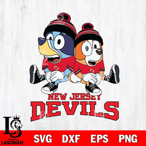 New Jersey Devils Bluey & Bingo 8 Svg Eps Dxf Png File, NHL svg, Digital Download, Instant Download