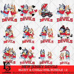 New Jersey Devils Bluey & Bingo NHL Bundle 12 SVG Svg Eps Dxf Png File, Bundle NHL svg, Digital Download, Instant Download