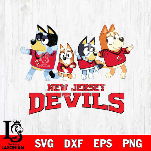 New Jersey Devils Bluey Mode Dance Squats Svg Eps Dxf Png File, Digital Download, Instant Download