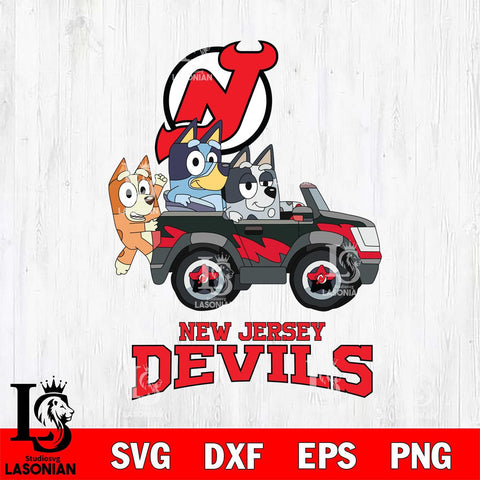 New Jersey Devils Bluey friends Svg Eps Dxf Png File, NHL svg, Digital Download, Instant Download