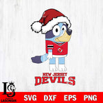 New Jersey Devils Christmas Bluey Hat Svg, Christmas Svg , NHL svg , Digital Download, dxf eps png pdf file