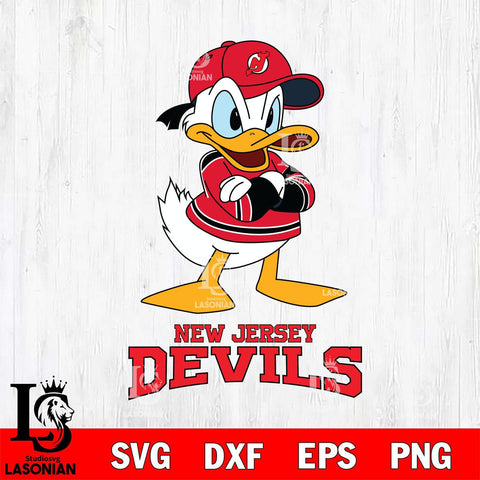 New Jersey Devils Donald Duck NHL Hockey SVG DXF EPS PNG FILE,NHL File Cut,Disney Digital Download,Instant Download, Silhouette