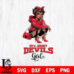 New Jersey Devils Fashion Black Fan Girl Betty Boop, Svg Eps Dxf Png File, Digital Download