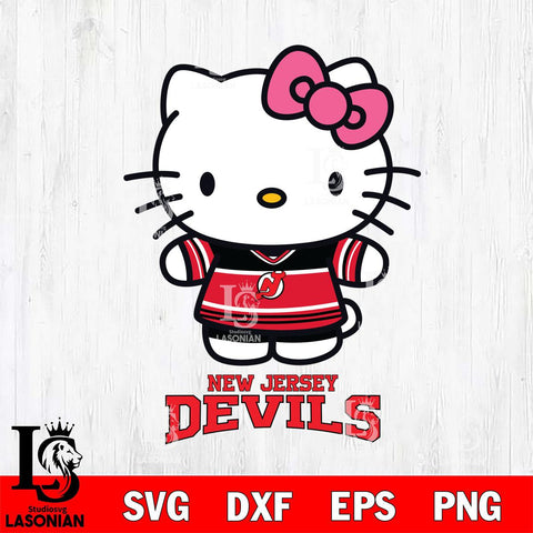 New Jersey Devils Hello Kitty NHL Hockey SVG DXF EPS PNG FILE,NHL File Cut,Disney Digital Download,Instant Download, Silhouette