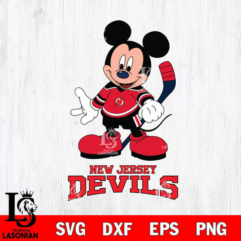 New Jersey Devils Mickey NHL Hockey SVG DXF EPS PNG FILE,NHL File Cut,Disney Digital Download,Instant Download, Silhouette