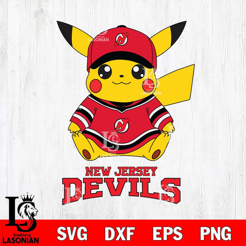 New Jersey Devils Pikachu NHL Hockey SVG DXF EPS PNG FILE,NHL File Cut,Disney Digital Download,Instant Download, Silhouette
