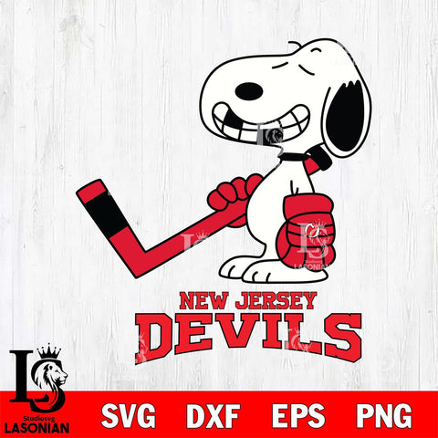 New Jersey Devils Snoopy NHL Hockey SVG DXF EPS PNG FILE,NHL File Cut,Disney Digital Download,Instant Download, Silhouette