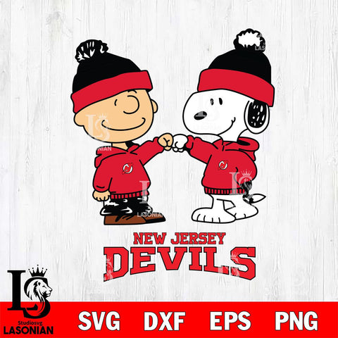 New Jersey Devils Snoopy and Charlie Brown Hockey Sport Svg Eps Dxf Png File, Digital Download , Instant Download, Svg Files