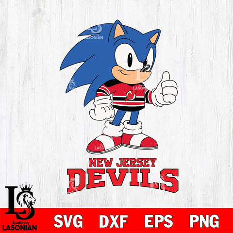New Jersey Devils Sonic like NHL Hockey SVG DXF EPS PNG FILE,NHL File Cut,Disney Digital Download,Instant Download, Silhouette
