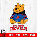 New Jersey Devils Winnie The Pooh NHL Hockey SVG DXF EPS PNG FILE,NHL File Cut,Disney Digital Download,Instant Download, Silhouette
