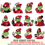 New Jersey Devils  Boujee Grinch NHL Bundle 12 SVG Eps Dxf Png File, Digital Download, Instant Download