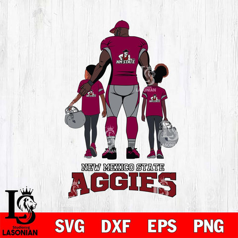 New Mexico State Aggies 3 Father and son Rugby SVG DXF EPS PNG FILE,NCAA SVG, Father day Digital Download,Instant Download, Silhouette