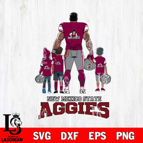 New Mexico State Aggies 4 Father and son Rugby SVG DXF EPS PNG FILE,NCAA SVG, Father day Digital Download,Instant Download, Silhouette