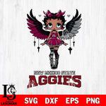 New Mexico State Aggies Anglel Black Fan Girl Betty Boop, Svg Eps Dxf Png File, Digital Download
