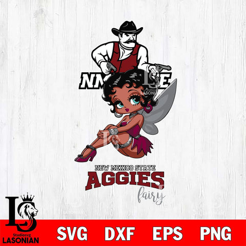 New Mexico State Aggies Beauty Black Fairy Betty Boop, Svg Eps Dxf Png File, Digital Download