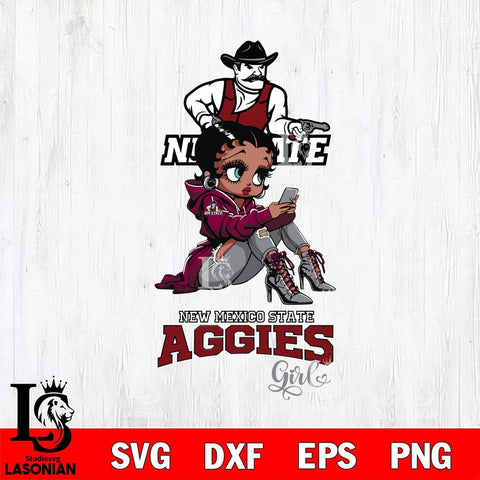 New Mexico State Aggies Beauty Black Fan Girl Football, Svg Eps Dxf Png File, Digital Download