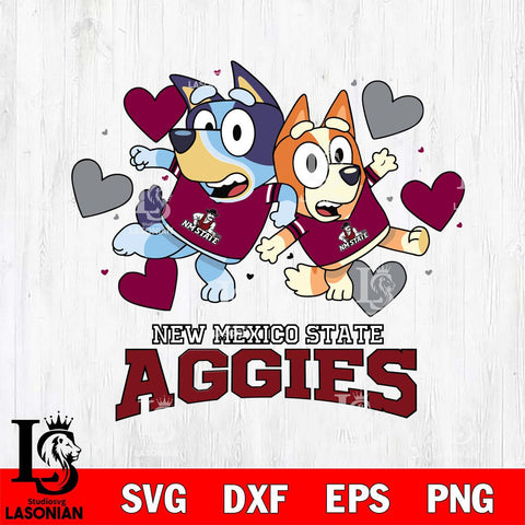 New Mexico State Aggies Bluey & Bingo 10 Svg Eps Dxf Png File, NCAA svg, Digital Download, Instant Download