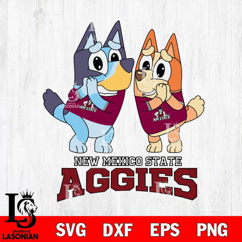 New Mexico State Aggies Bluey & Bingo 5 Svg Eps Dxf Png File, NCAA svg, Digital Download, Instant Download