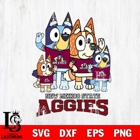 New Mexico State Aggies Bluey & Bingo 7 Svg Eps Dxf Png File, NCAA svg, Digital Download, Instant Download