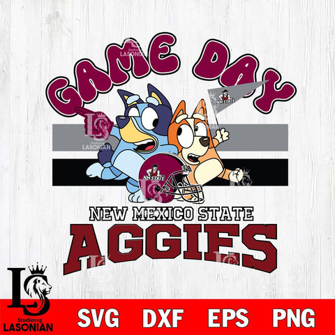 New Mexico State Aggies Bluey & Bingo 9 Svg Eps Dxf Png File, NCAA svg, Digital Download, Instant Download