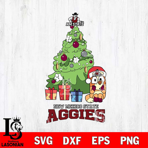 New Mexico State Aggies Bluey Chilli Christmas Tree Svg Eps Dxf Png File, Digital Download
