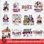 New Mexico State Aggies Bluey Halloween NCAA 12 SVG Eps Dxf Png File, Bundle NCAA svg, Digital Download, Instant Download