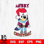 New Mexico State Aggies Bluey Merry Christmas Bluey Santa Claus Svg Eps Dxf Png File, Digital Download