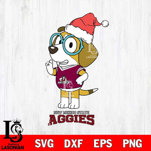 New Mexico State Aggies Christmas Bluey Honey Sport Cut Files,Bluey Cricut,Christmas Svg , Bluey svg , Digital Download, dxf eps png pdf file