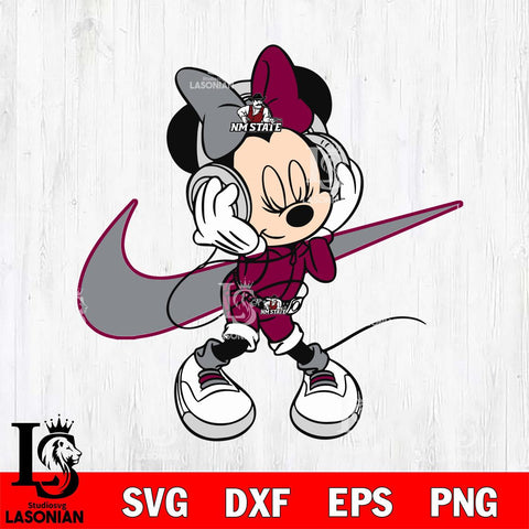 New Mexico State Aggies Cute Minnie Mouse Dancing Svg Eps Dxf Png File, NCAA svg, Digital Download, Instant Download