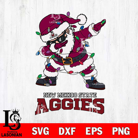 New Mexico State Aggies Dabbing Santa Claus Ugly Christmas Svg dxf eps png pdf file,NCAA svg,Digital Download,Cricut file