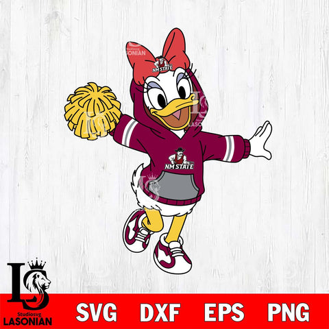 New Mexico State Aggies Daisy Duck Cheerleader Christmas File Cut, NCAA SVG DXF EPS PNG FILE, Digital Download , Criucut , Silhouette