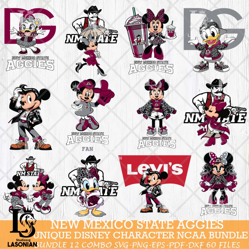 New Mexico State Aggies Disney character NCAA Bundle 12 – lasoniansvg