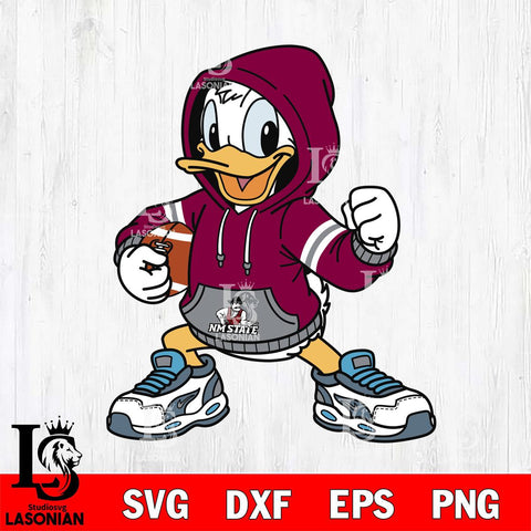 New Mexico State Aggies Donald Duck Disney Christmas File Cut, NCAA SVG DXF EPS PNG FILE, Digital Download , Criucut , Silhouette
