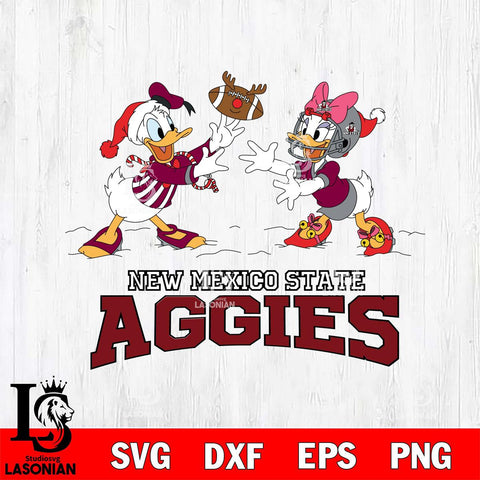 New Mexico State Aggies Donald Duck & Daisy Duck Football Cricut,Christmas SVG DXF EPS PNG FILE, NCAA Digital Download,Instant Download, Silhouette