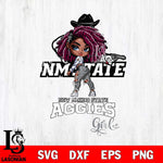 New Mexico State Aggies Fan Girl Svg Eps Dxf Png File, Digital Download, Instant Download